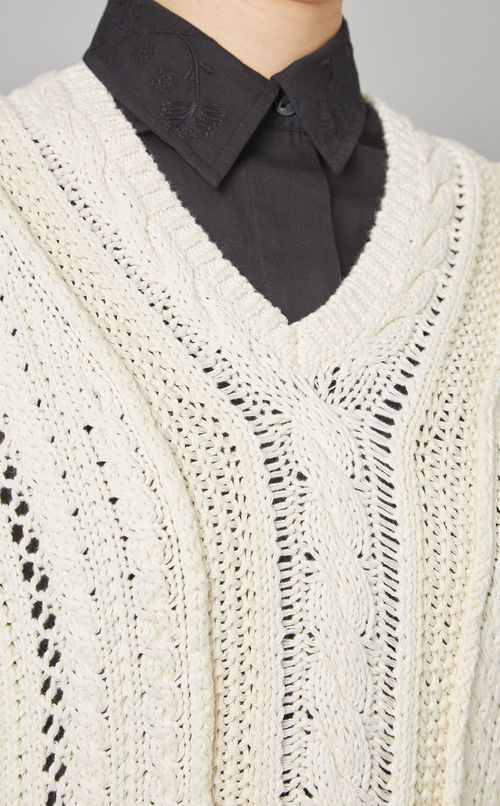 コットンVネックニットベスト