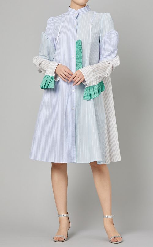 パフショルダーロングシャツ