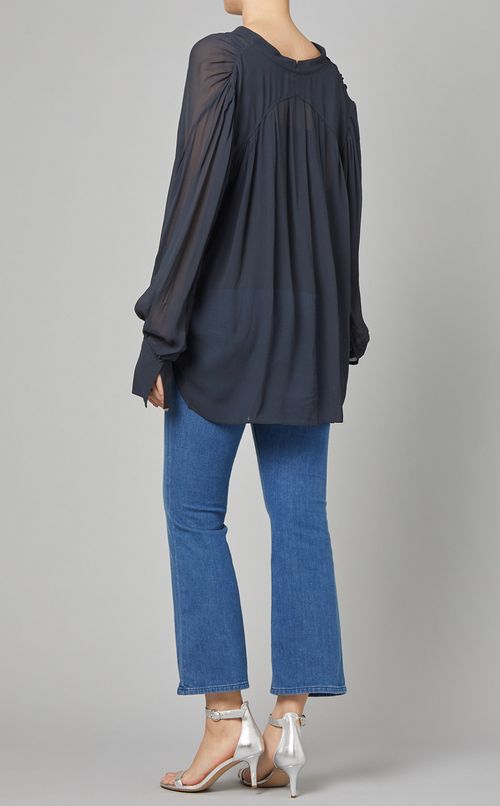 シースループルオーバーブラウス