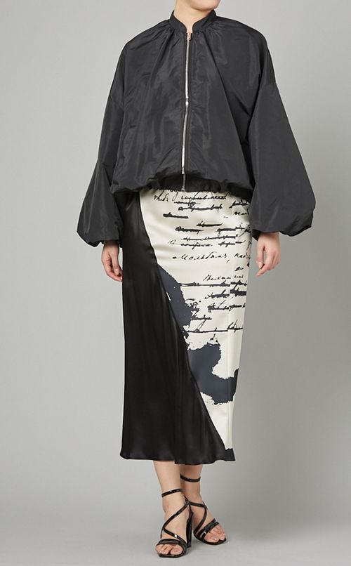 タフタギャザースリーブブルゾン