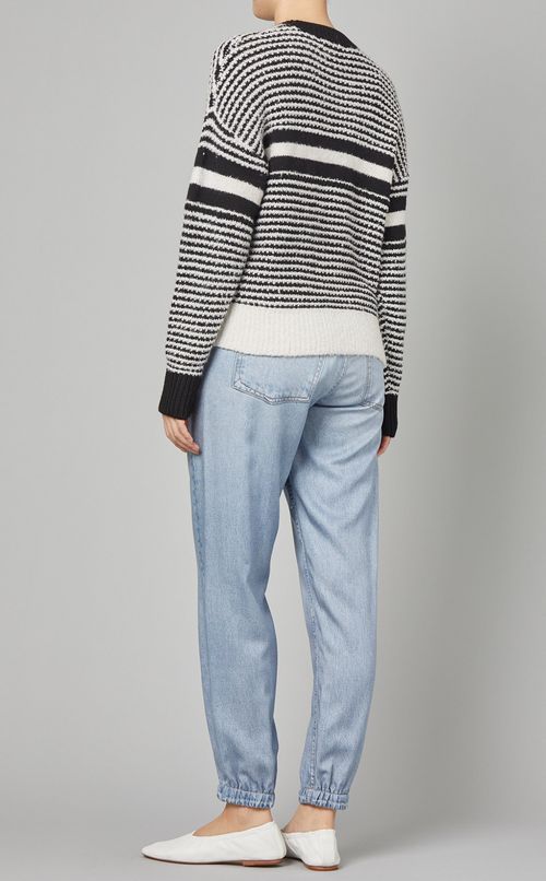 ボーダークルーネックニットプルオーバー