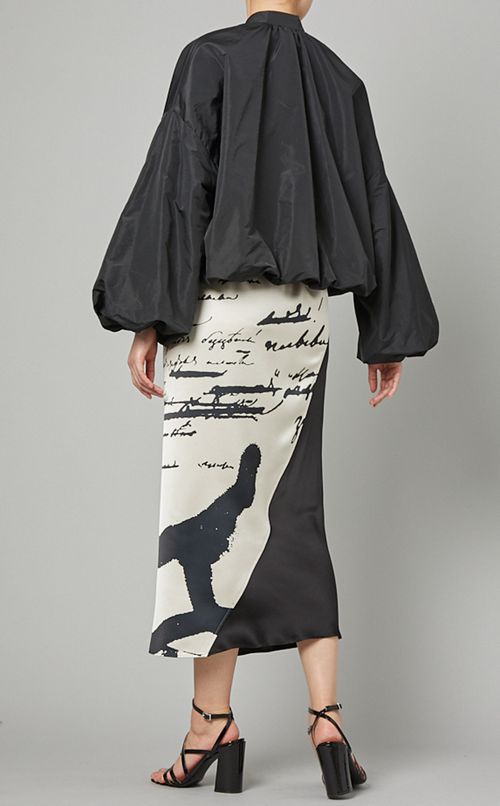 タフタギャザースリーブブルゾン