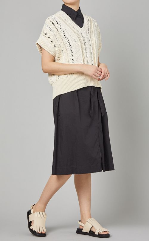 コットンエンブロダリーシャツワンピース