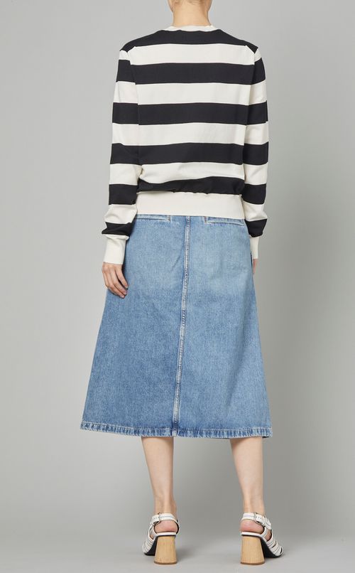 クルーネックボーダーニットカーディガン