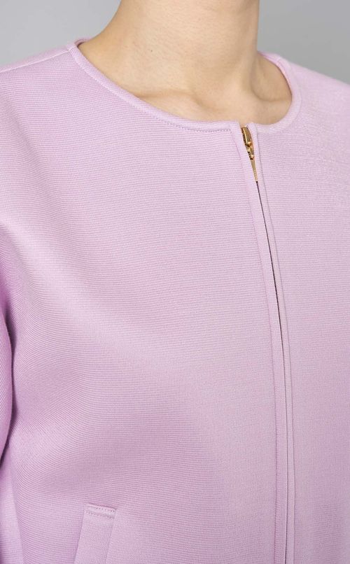 ダンボールニットノーカラーブルゾン