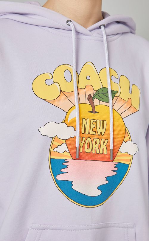 アップルサンセットプリントフーディー