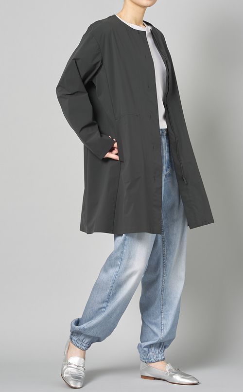 ストレッチノーカラーコート