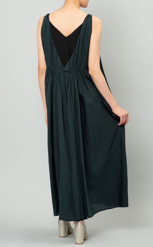 コットンギャザーロングワンピース