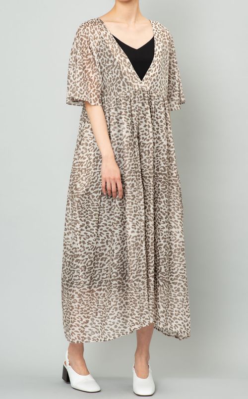 レオパードギャザーワンピース