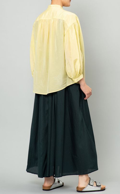 コットンシルクギャザーブラウス