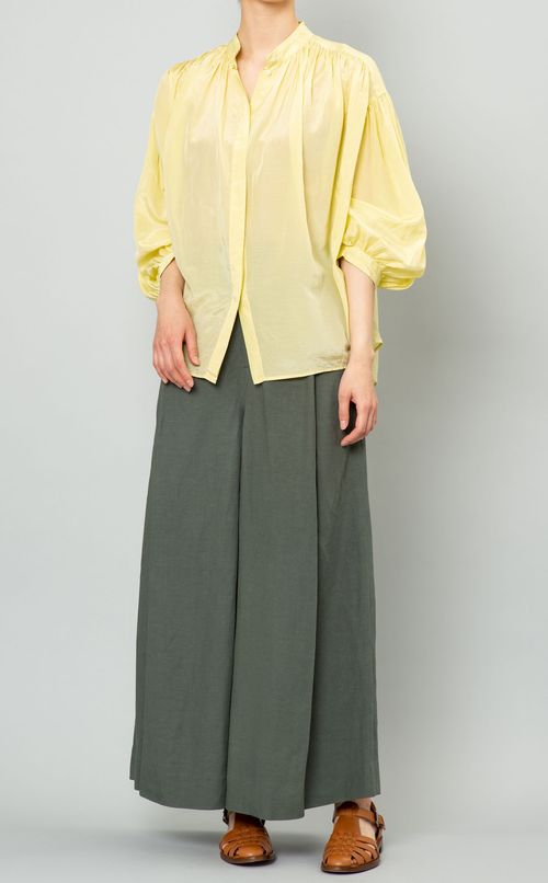 コットンシルクギャザーブラウス