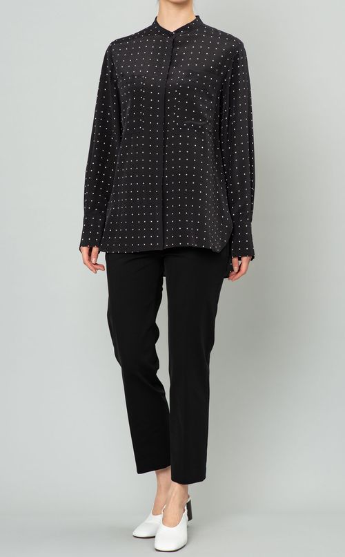 ドットプリントシルクブラウス