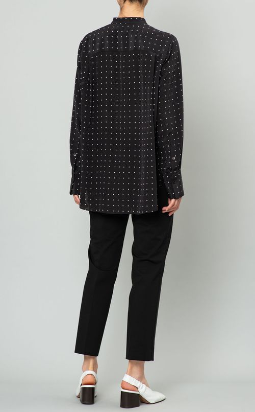 ドットプリントシルクブラウス