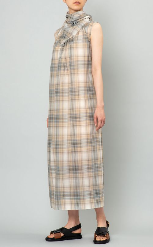 ウールチェックノースリーブワンピース