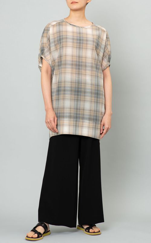 ウールチェックプルオーバー