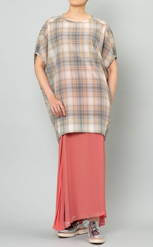 ウールチェックプルオーバー