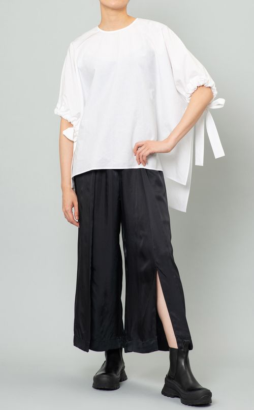 リボンスリーブTブラウス