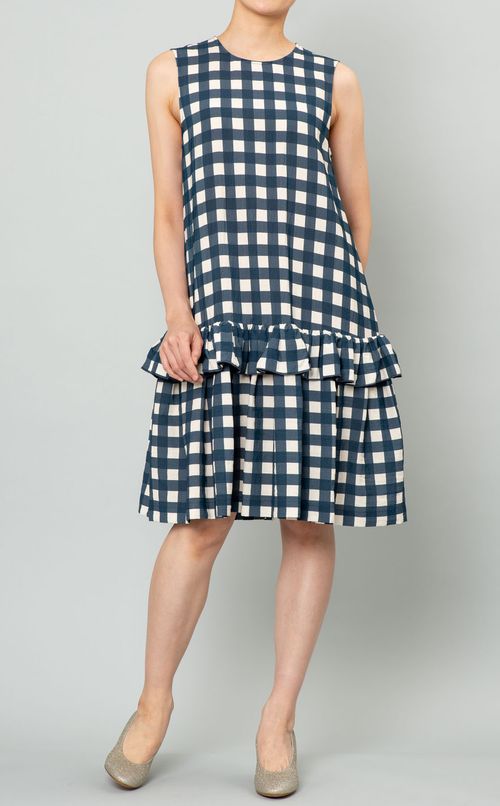 チェックティアードワンピース