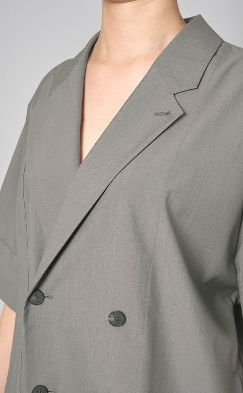 サマーウールテーラードロングワンピース