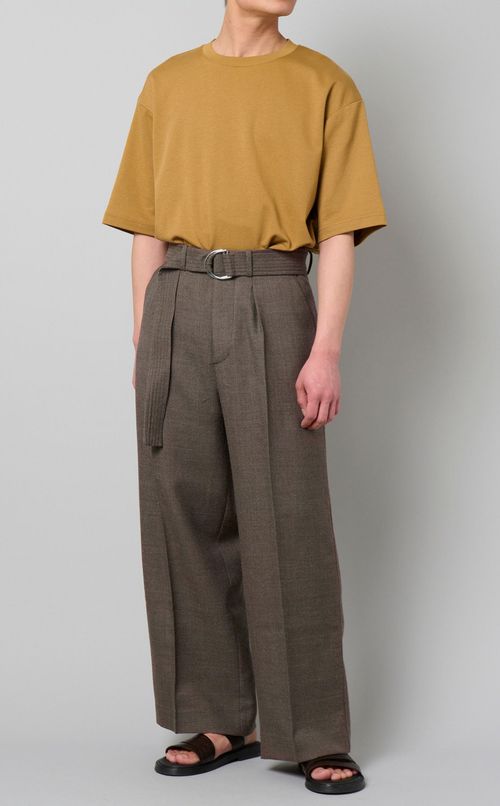 ウールベルト付フレアパンツ