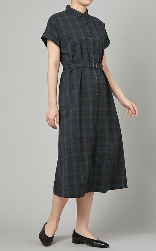 2wayシャツカラーワンピース