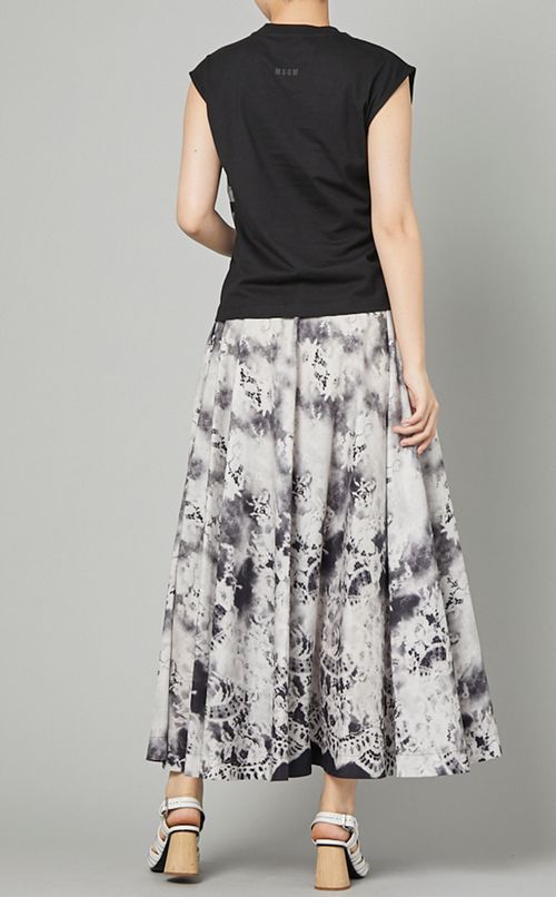 チュール付ノースリーブジャージトップス