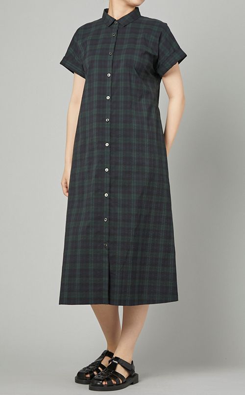 2wayシャツカラーワンピース