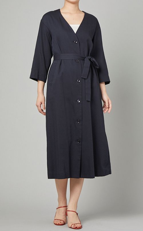 ベルト付コットンワンピース