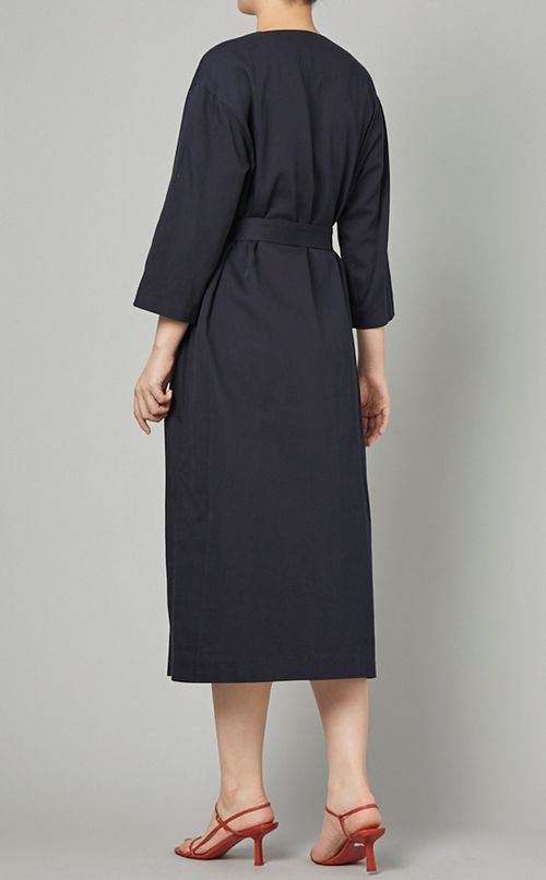 ベルト付コットンワンピース