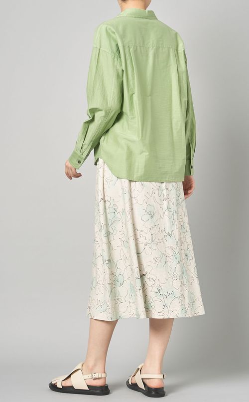 コットンシルクオープンカラーシャツ