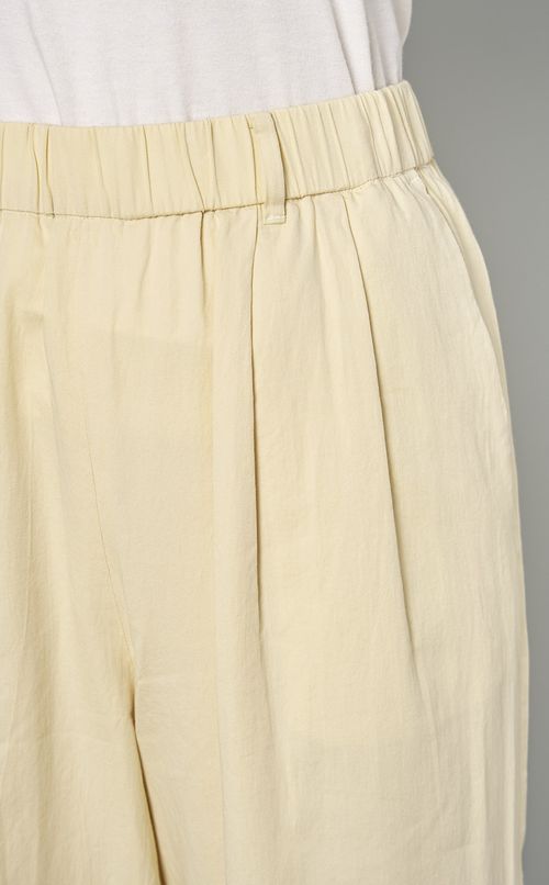 ウエストギャザーコットンサテンパンツ