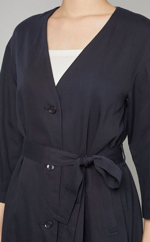 ベルト付コットンワンピース