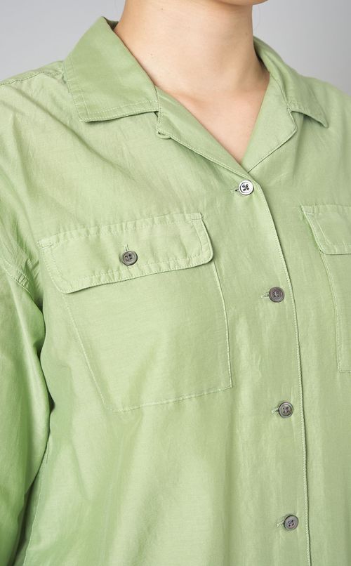 コットンシルクオープンカラーシャツ