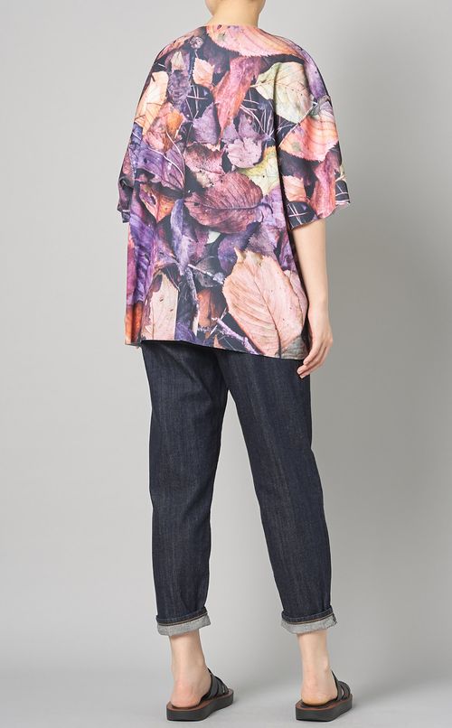 プリントリブワイドTシャツ