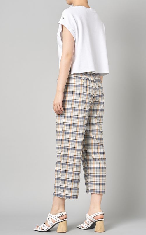 チェックプリントイージーパンツ