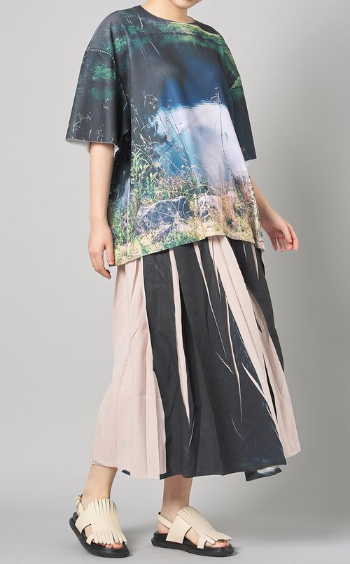 プリントリブビッグTシャツ