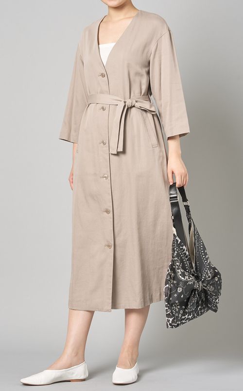 ベルト付コットンワンピース