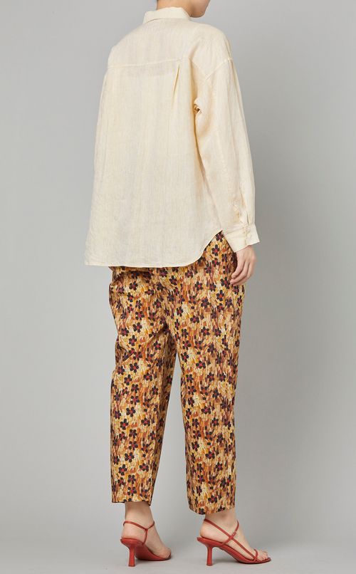 フラップポケットリネンシャツ