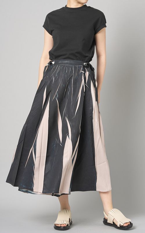 ペイントプリントラップスカート