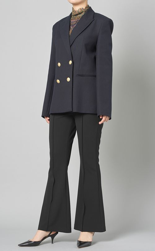 エスニックプリントハイネックブラウス