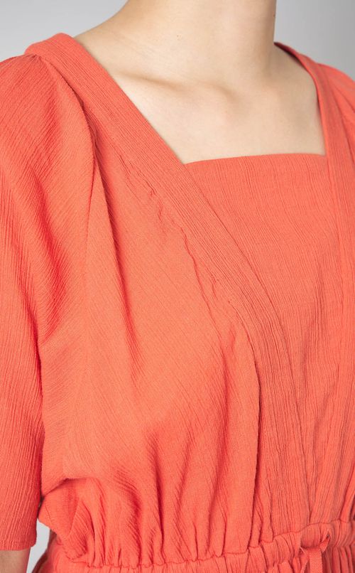 楊柳スクエアネックワンピース