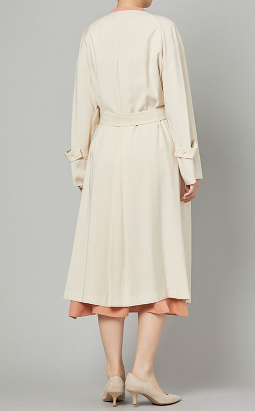 ノーカラーライトトレンチコート