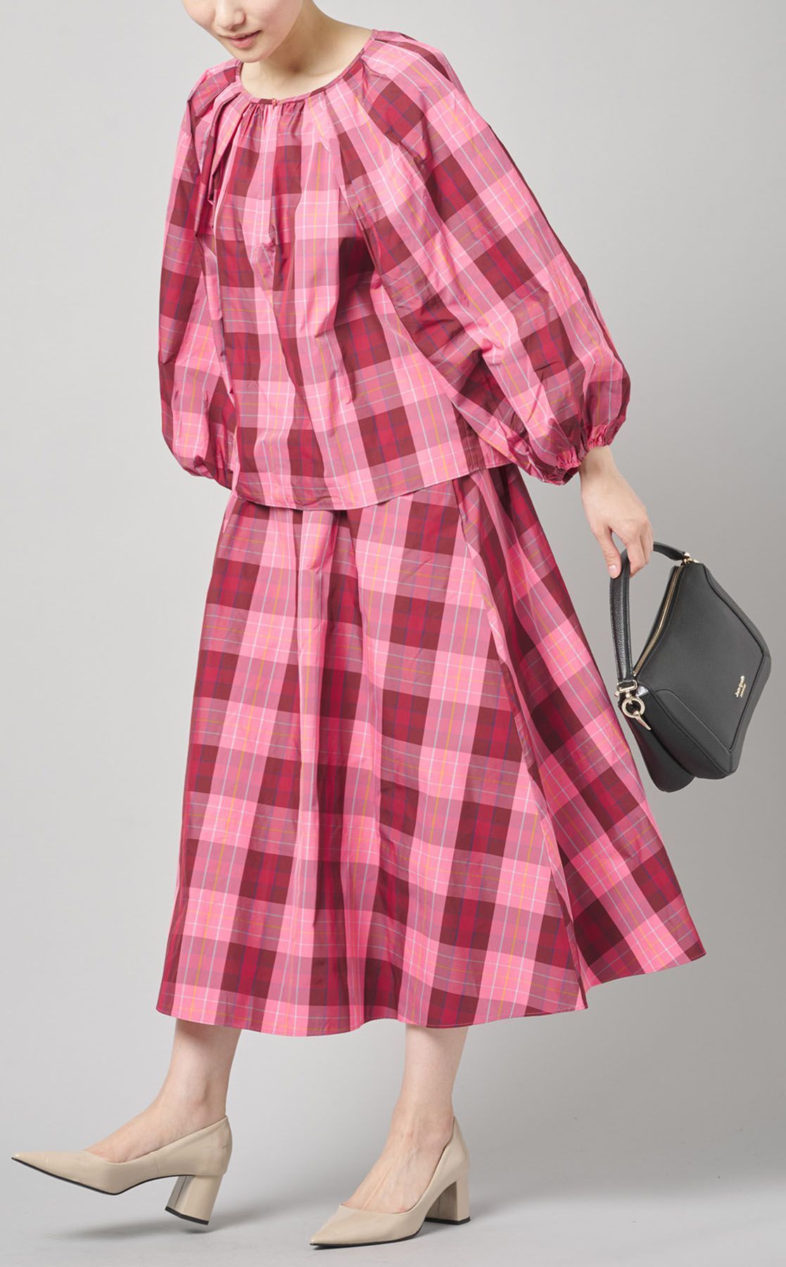 kate spade ケイトスペード ギンガムチェック パフスリーブ ブラウス kate spade ケイトスペード ギンガムチェック パフスリーブ ブラウス