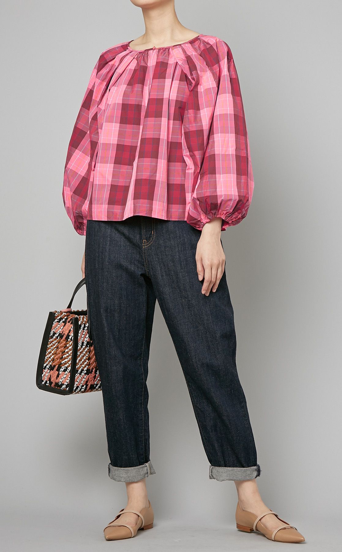 kate spade ケイトスペード ギンガムチェック パフスリーブ ブラウス kate spade ケイトスペード ギンガムチェック パフスリーブ ブラウス