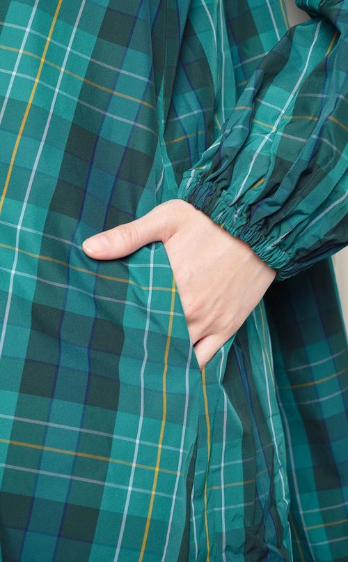 チェックフレアロングブラウス