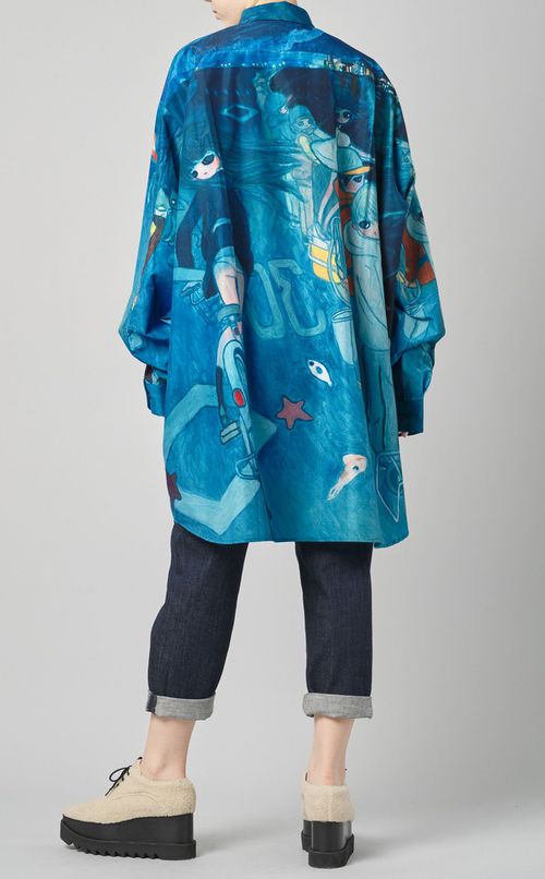 オーバーサイズプリントブラウス