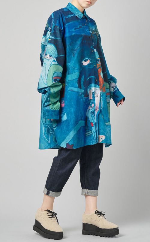 オーバーサイズプリントブラウス