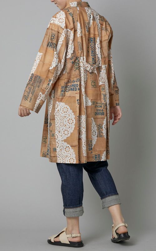 コラージュプリントステンカラーコート