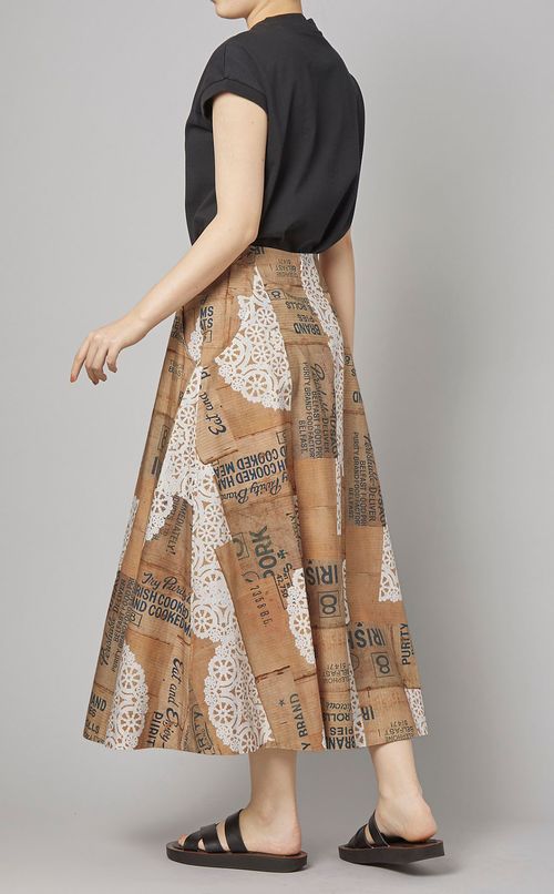 ペーパーコラージュプリントスカート