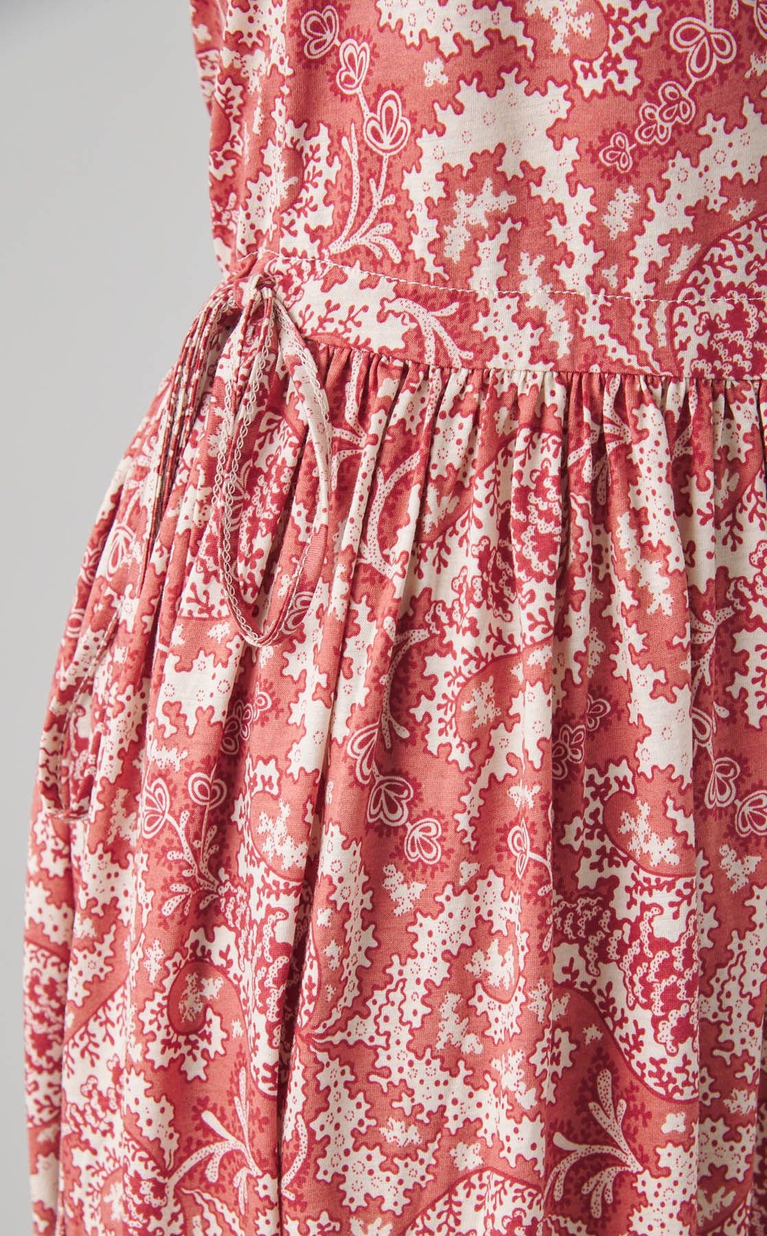 MAXMARA マックスマーラ　切り替えワンピース　ピンク×赤　白タグ　42 Weekend Max Mara｜プリントギャザージャージワンピース